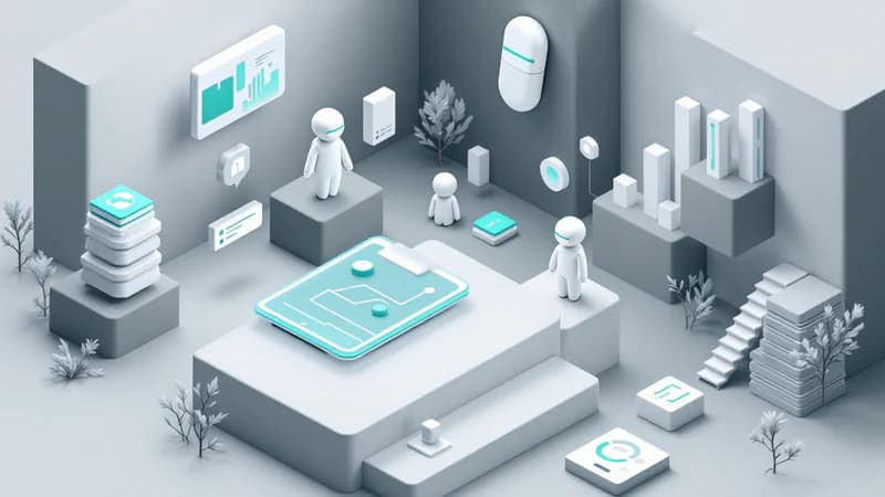 White bots connecting multiple SEO tools through integration pipelines and workflow orchestration systems