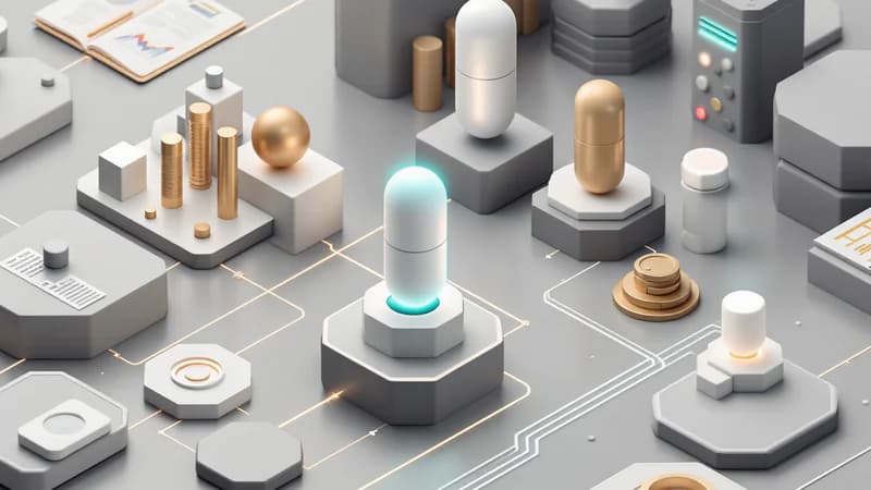 White capsule bots managing automated content pipeline with CMS blocks and publishing workflows