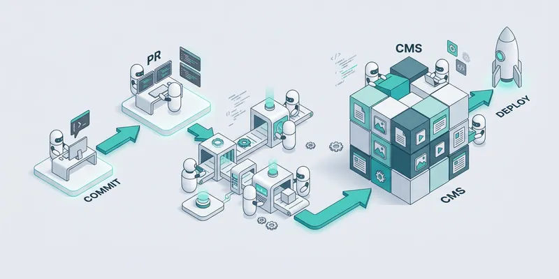 Isometrisk diagram: Vad GitHub CMS SEO-automatisering faktiskt gör — GitHub CMS SEO-automation...