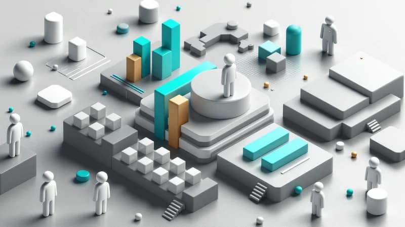 White bots building execution-ready SEO framework with connected workflow components on gray canvas