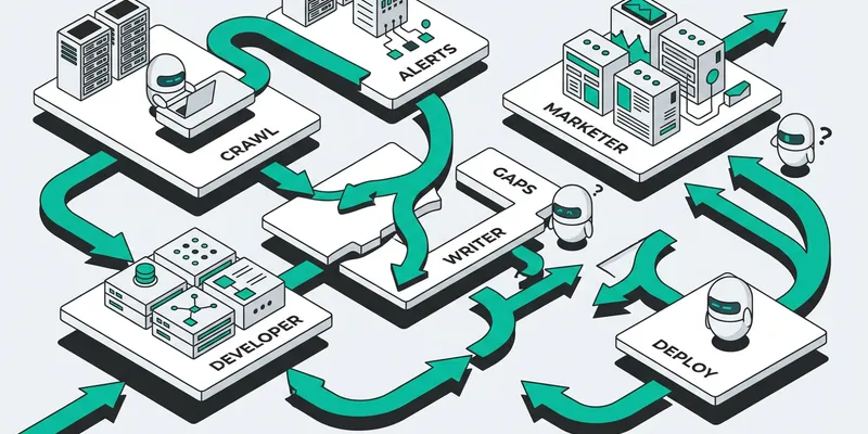 Isometric diagram showing What SEO automation for WordPress actually means for SEO Automation for WordPr...