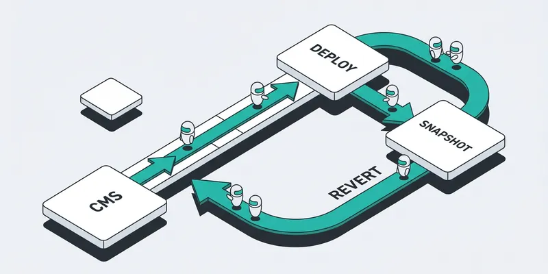 Native write operations workflow demonstrating direct database updates for SEO rollback control