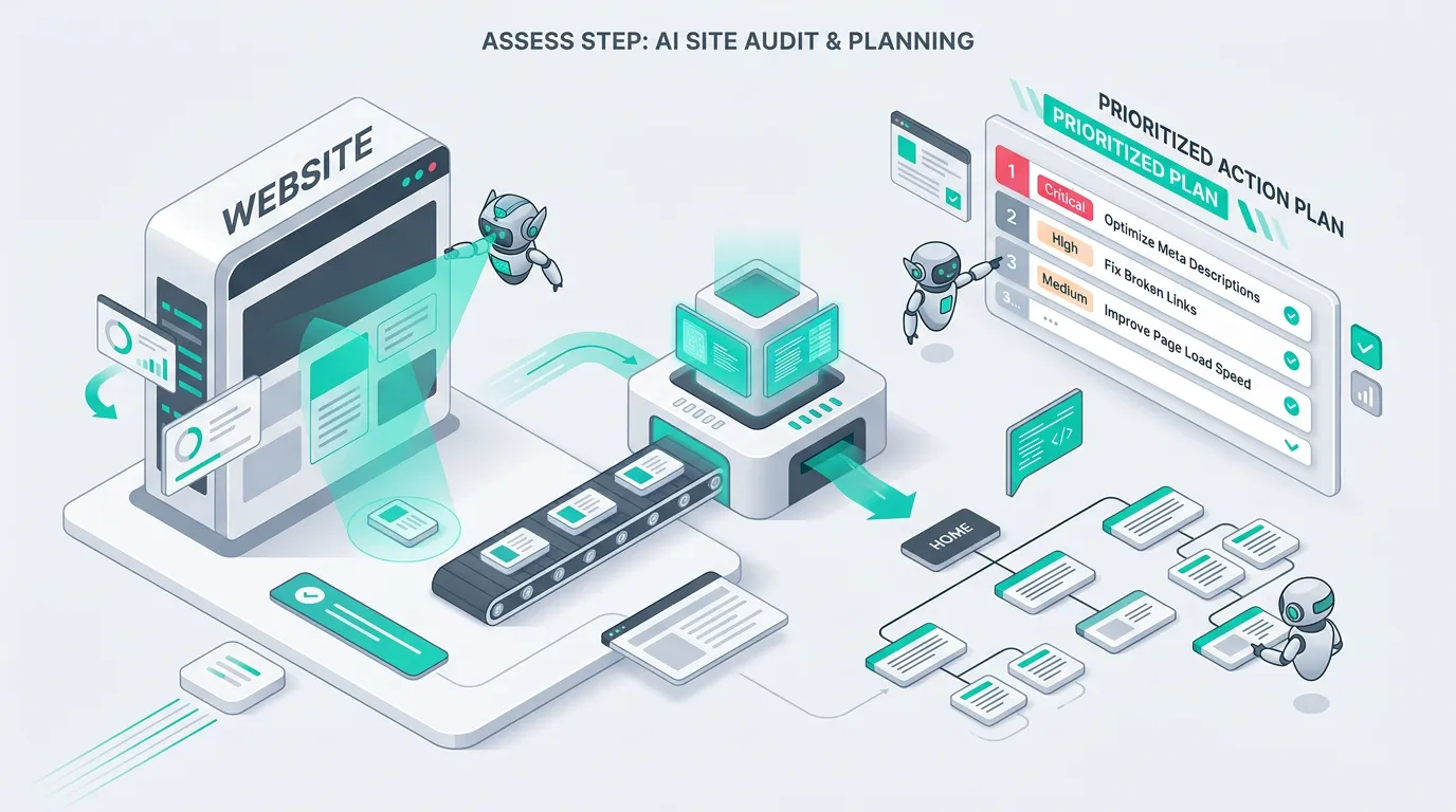 AI agents assess your site and build a prioritized action plan