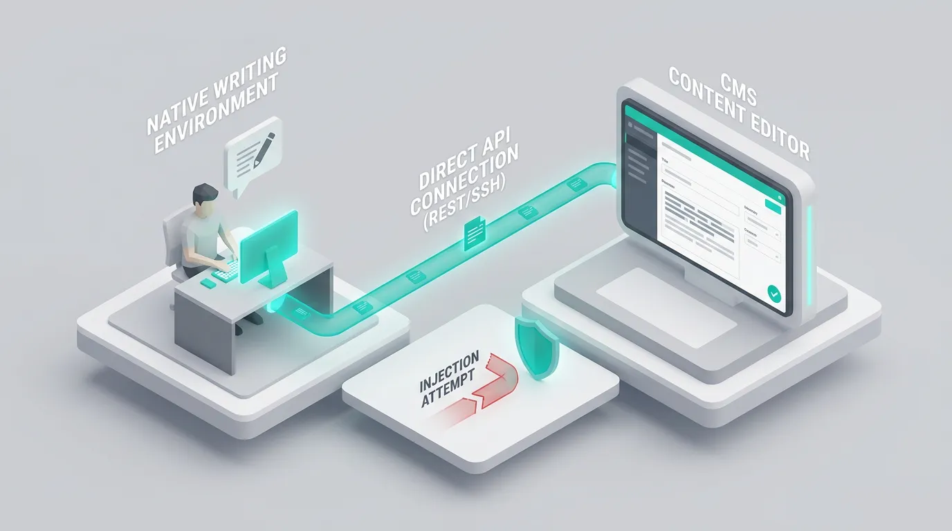 Native writes go directly to your CMS — no injection